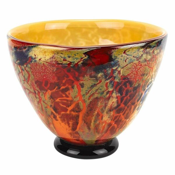 Tarifa 11 in. Mouth Blown Art Glass Centerpiece or Punch Bowl TA3089023